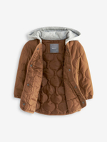 Куртка стеганая для мальчика Next Q56-470, Коричневый, Серый