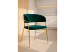 Стул на металлокаркасе Woodville Kamelia зеленый, золото