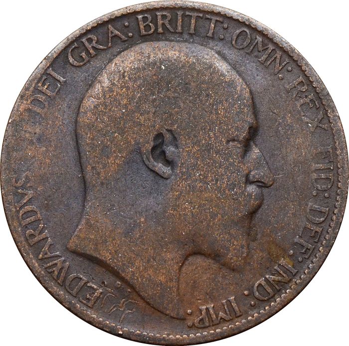 1/2 пенни 1902-1910 Великобритания VG-F