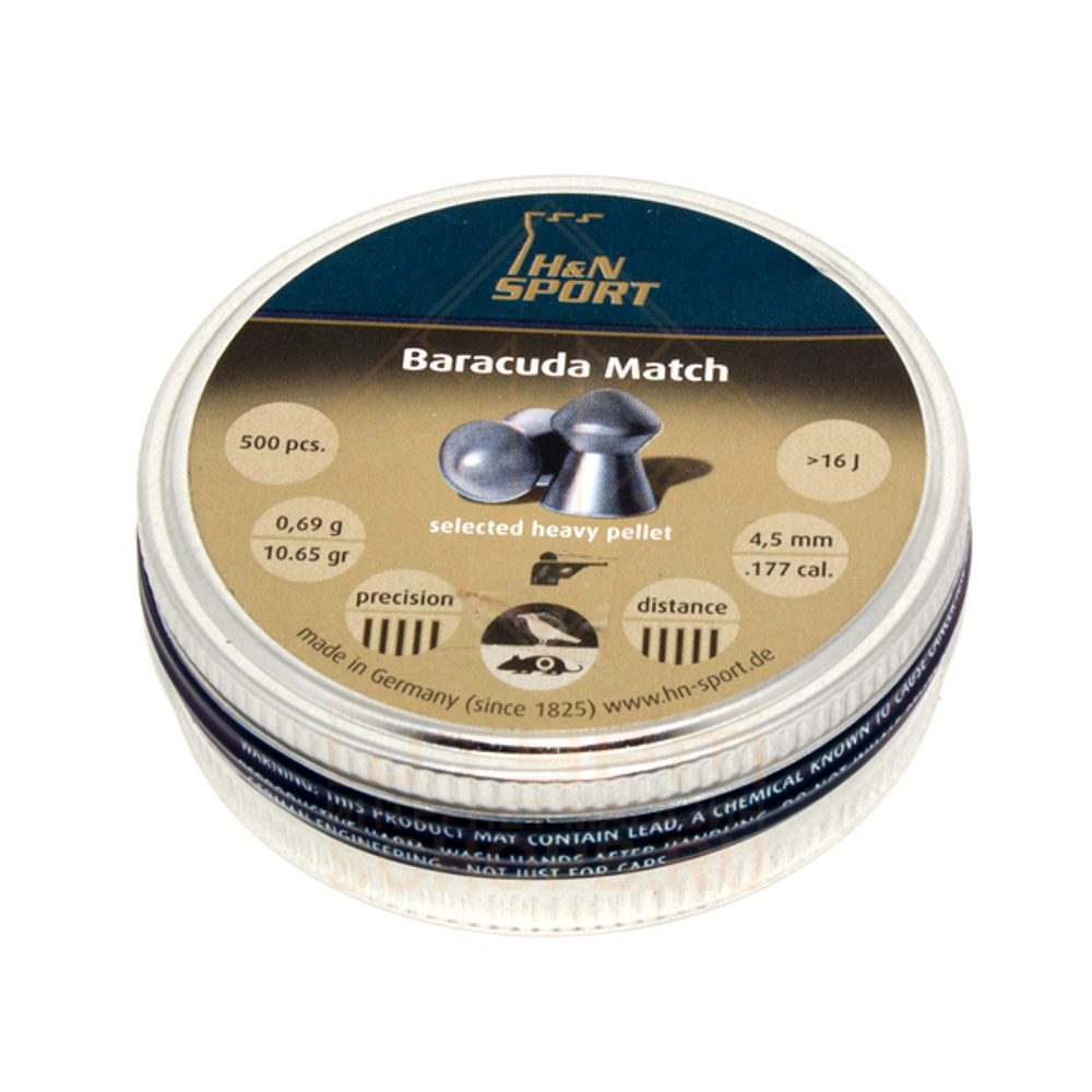 Пули H&N Baracuda Match 4,5 мм 0.69 г (500 шт)