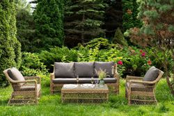 "Гранд Латте" лаунж-зона из искусственного ротанга, цвет соломенный