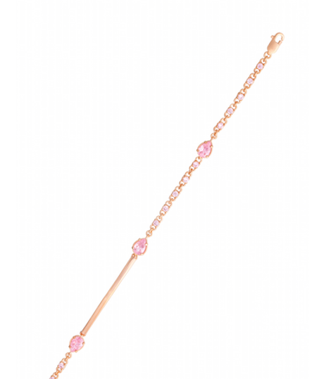 Браслет из серебра со вставками из розовых фианитов