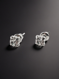 Серьги-гвоздики с прозрачным кристаллом 5 мм. Бижутерия