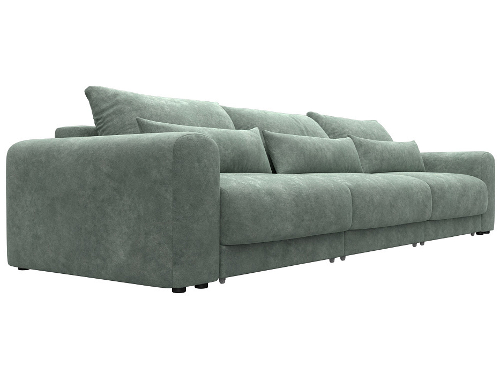 Диван прямой Лига-056 НПБ Лонг ВЕЛЮР BRUT 08 зеленый