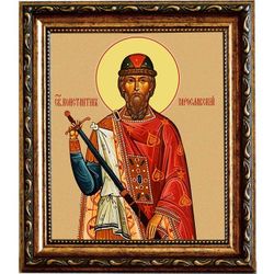 Константин Ярославский Святой Благоверный князь. Икона на холсте.