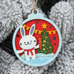 Новогодняя игрушка раскраска в коробке. диаметр 8см