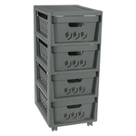 Комод на колесах deluxe, 4 ящика, 300х690 мм (серый)