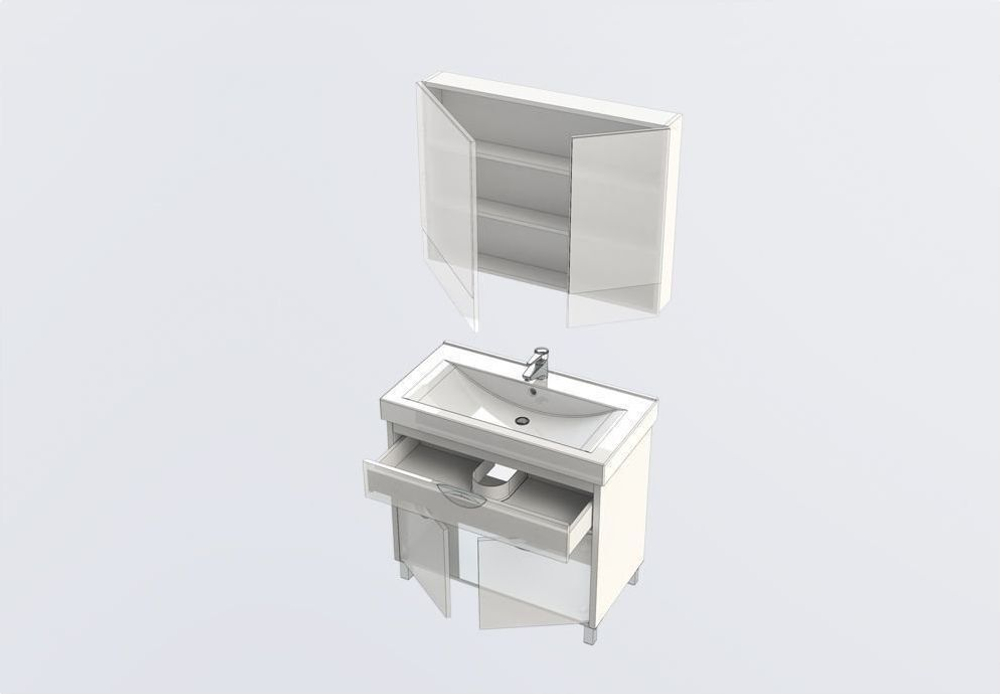Мебель для ванной Aquanet Гретта 90 светлый дуб (камерино)