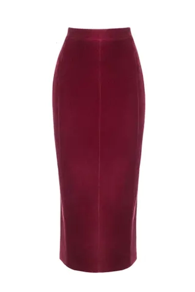 “Velvet moon” Юбка миди годе из шелковистого бархата.