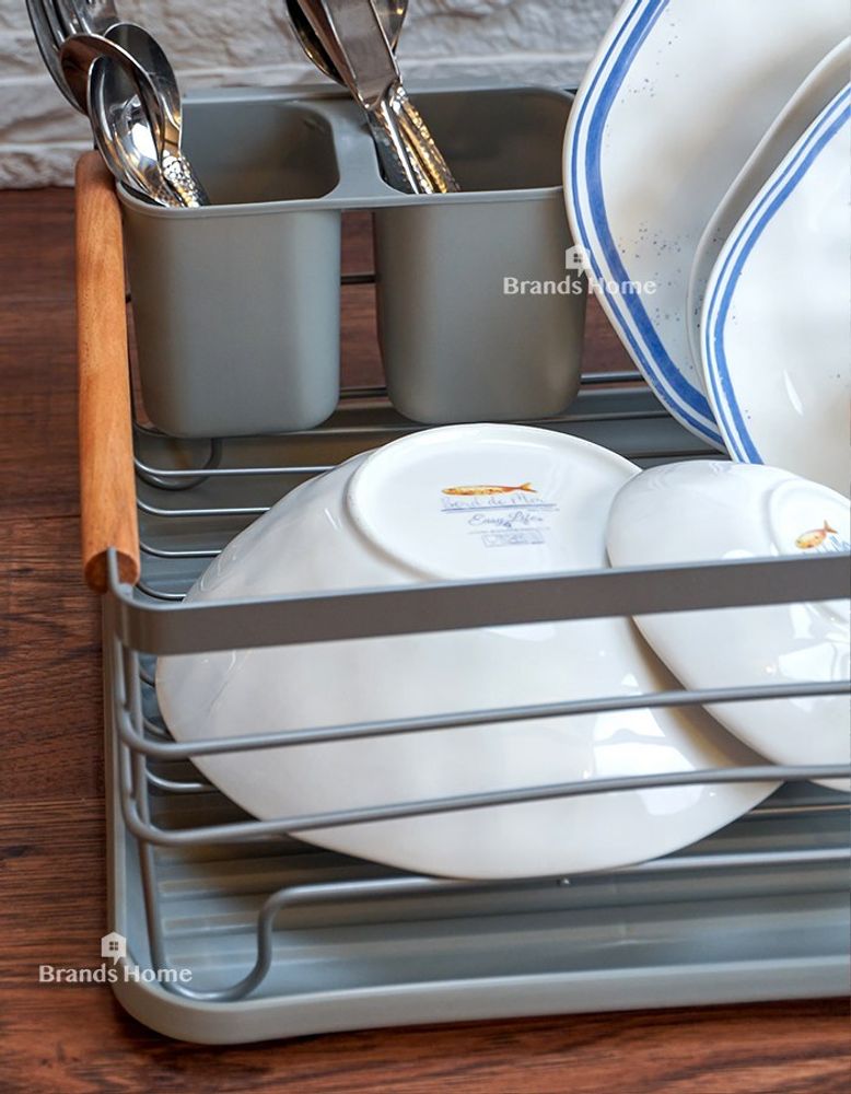 Сушилка для посуды и столовых приборов Granli WNM-SS-DRNGR-MTPP-GR, 43 см, металл/полипропилен, серый