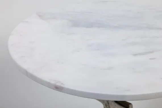 Кофейный столик Anchor Ø38х55 см, никель, белый мрамор