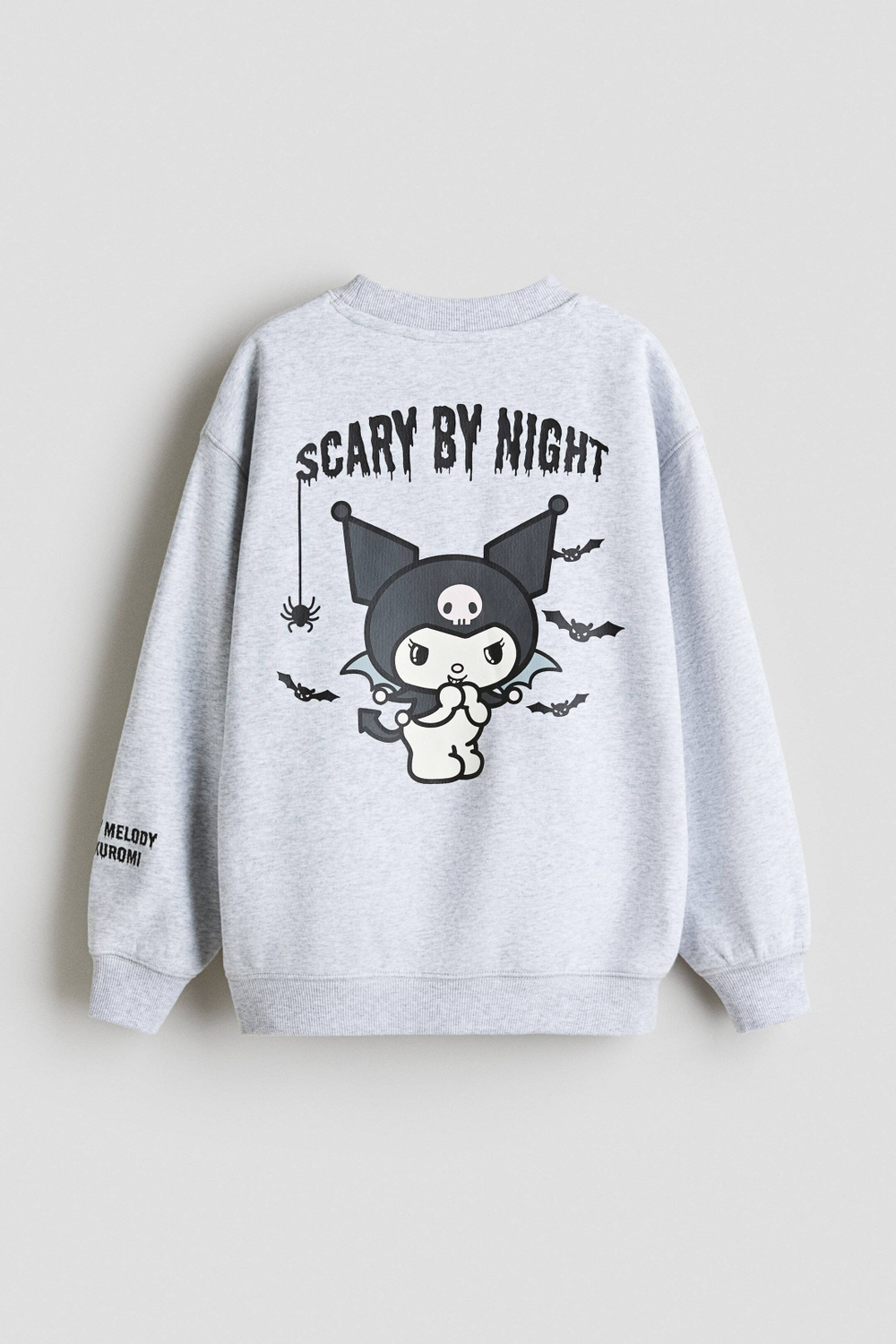 H&M Толстовка оверсайз с принтом, светло-серый