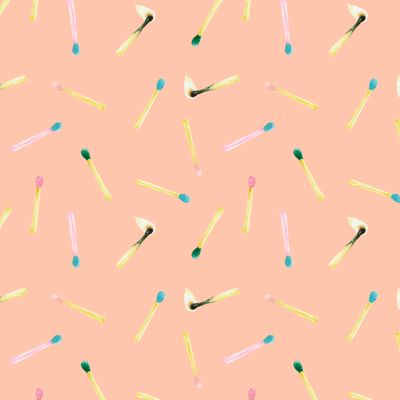 Акварельный паттерн со спичками