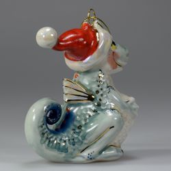 Фарфоровая ёлочная игрушка Дракон