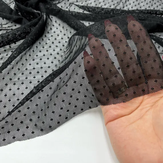 Сетка эластичная черная &quot;Ромбы&quot;, Турция