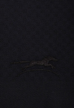 Шерстяной шарф сеточный принт 45×180 DARK BLUE