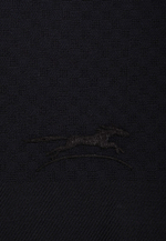 Шерстяной шарф сеточный принт 45×180 DARK BLUE