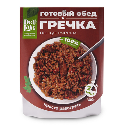 Готовое блюдо Гречка по-купечески пакет 300 г DeliLabs