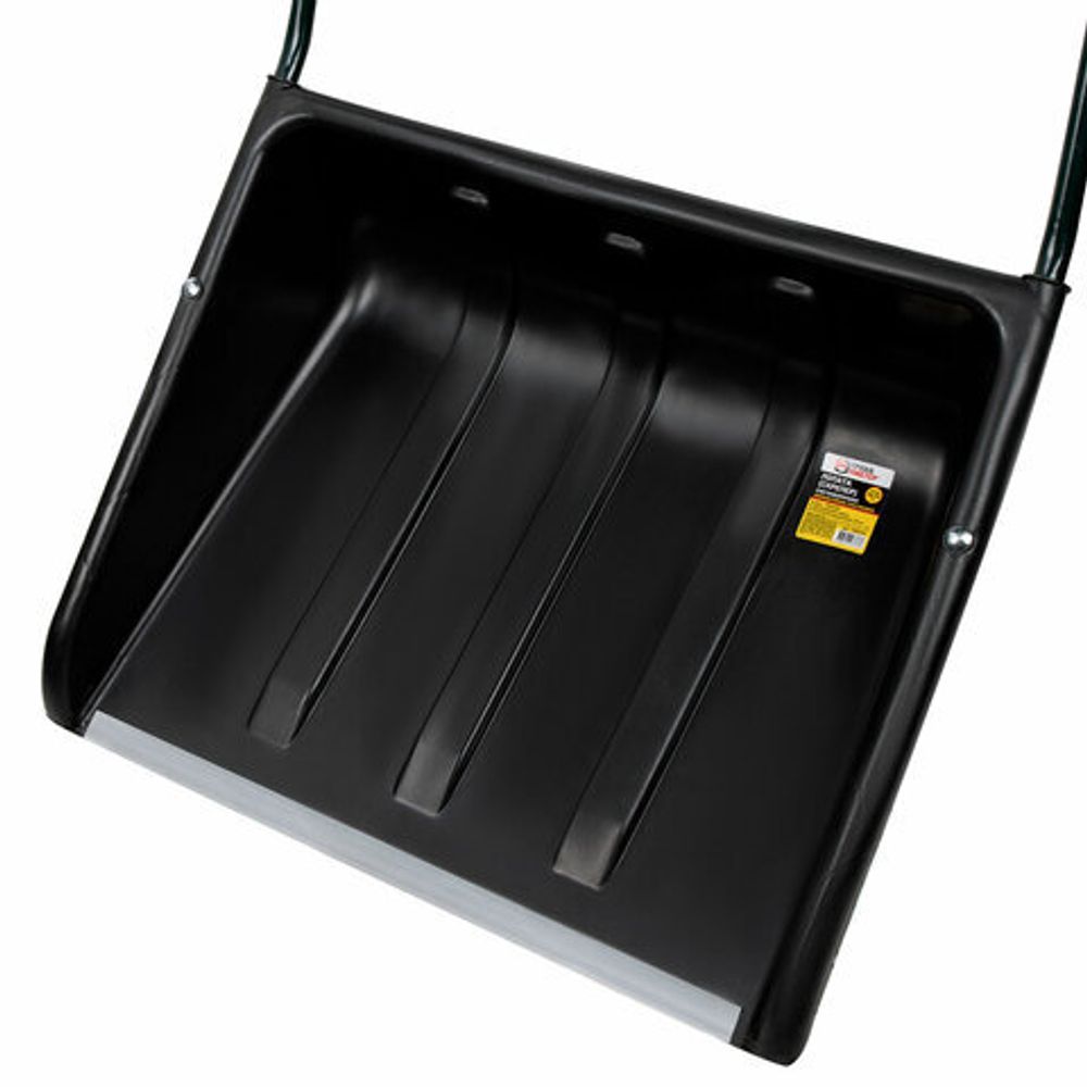 Лопата снеговая СКРЕПЕР 58х48 см пластиковый ЧЕРНЫЙ, алюминиевая планка, рукоятка 120 см, прочный, ГРАНДМАСТЕР, 700343