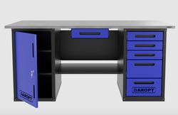 Верстак с ящиком двухтумбовый дверь/5 ящиков, синий 1800*700 Garopt, GT1800DY1Y5.blue