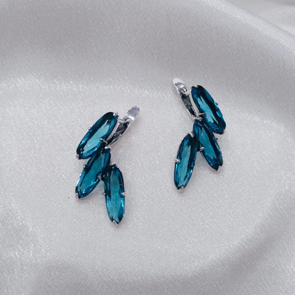 "Филиппэ"  серьги в серебряном покрытии из коллекции "Romantic" от Jenavi с английским замком