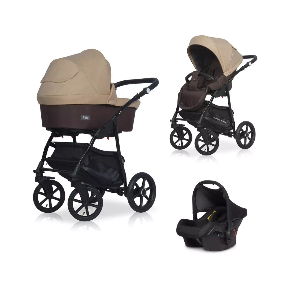 Коляска  BELLA (3 в 1) (RIKO BASIC) 07 коричневый-бежевый