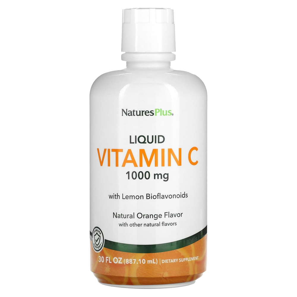 NaturesPlus, Жидкий витамин C, натуральный апельсин, 1000 мг, 887,10 мл (30 жидк. унц.)