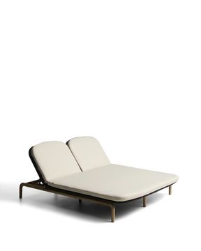 Двойной шезлонг Alipa из массива акации и веревки темно-серого цвета