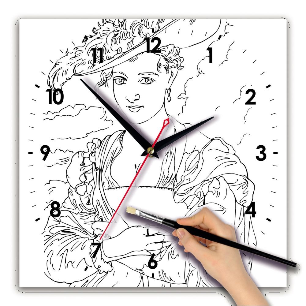 Часы раскраска сложная &quot;Портрет дамы&quot; Декор для дома, подарок