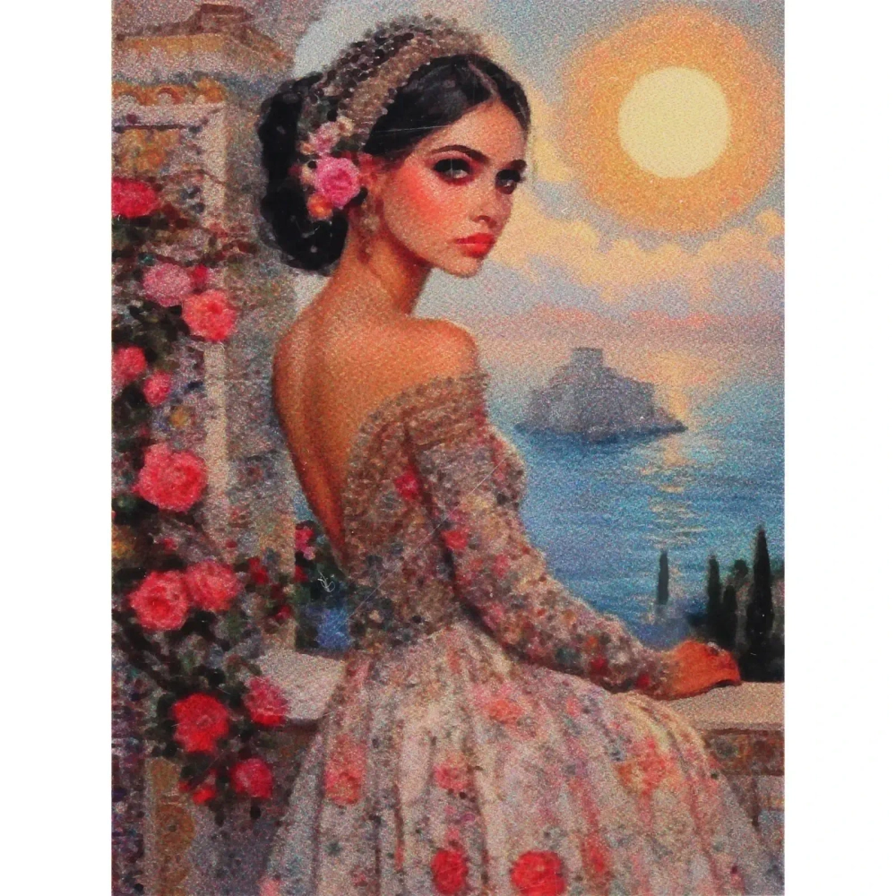 Алмазная мозаика в рулоне 30*40см полная выкладка «DIAMOND», Принцесса Азалия