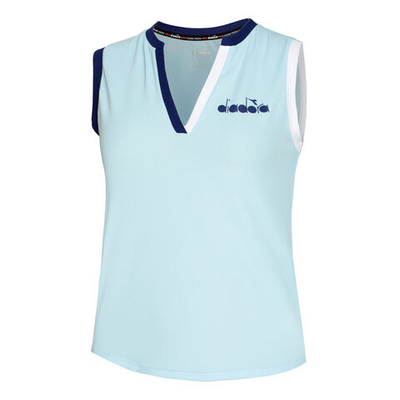 Женская теннисная майка Diadora Icon Tank Top Women - Light Blue, Multicoloured