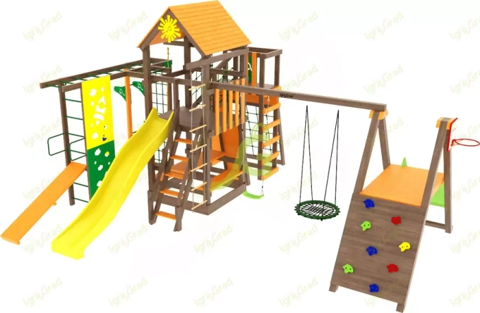 Детская площадка Спорт 3 с качелями гнездо 100см