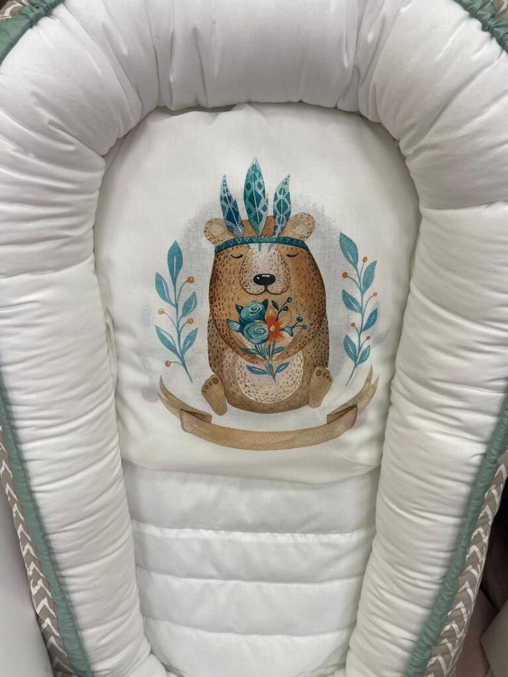 Подушка-гнездышко Lappetti Лесные истории с матрасиком Мишка