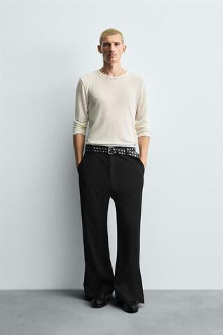 ZARA БРЮКИ FLARED FIT, ЧЕРНЫЙ