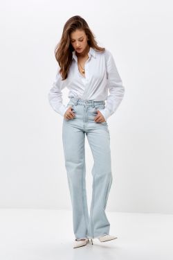 Джинсы Wide Leg голубого цвета