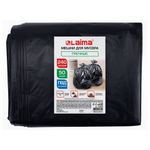 Мешки для мусора 240л черные в пласте 50 штук прочные, ПВД 40 мкм, 105x135см, LAIMA, 702685