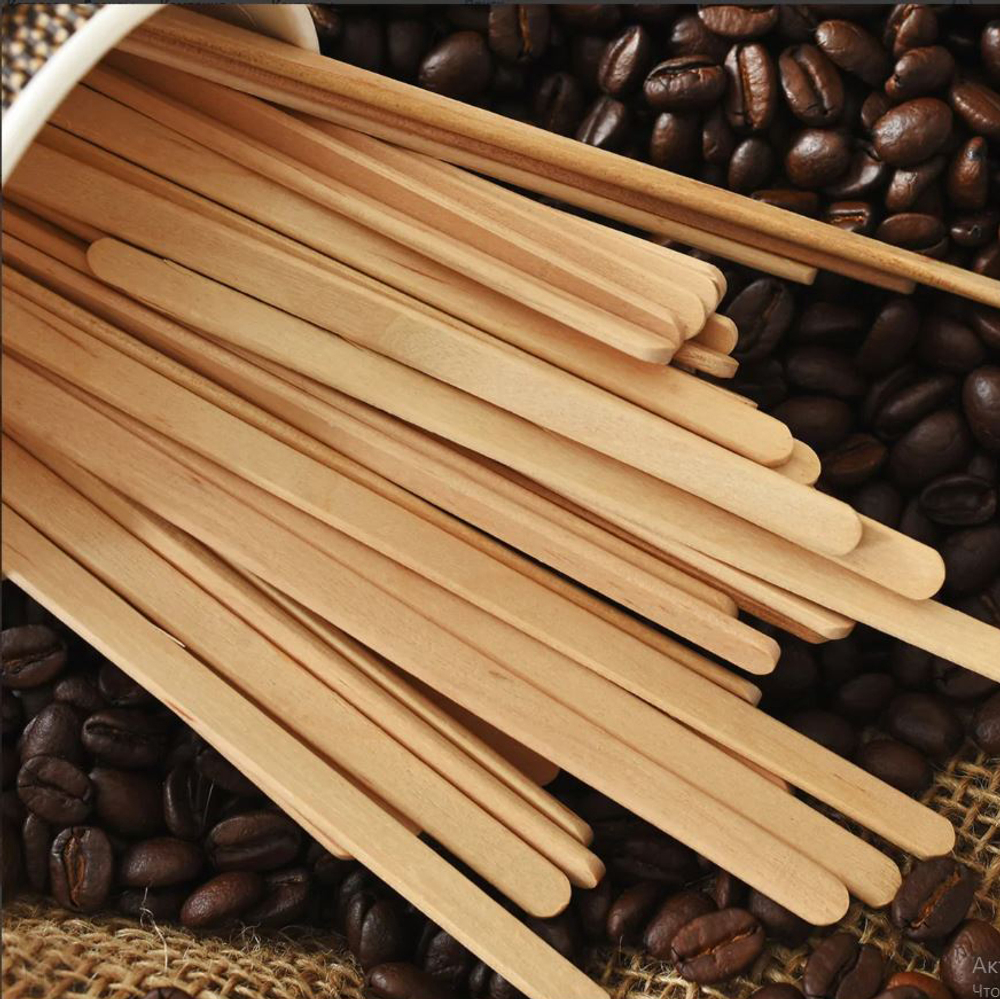 Размешиватель для напитков (деревянный) 140*6*1,3 мм