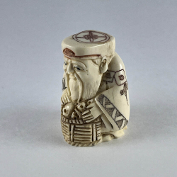 Статуэтка нэцкэ Дзюродзин с корзиной священных карпов