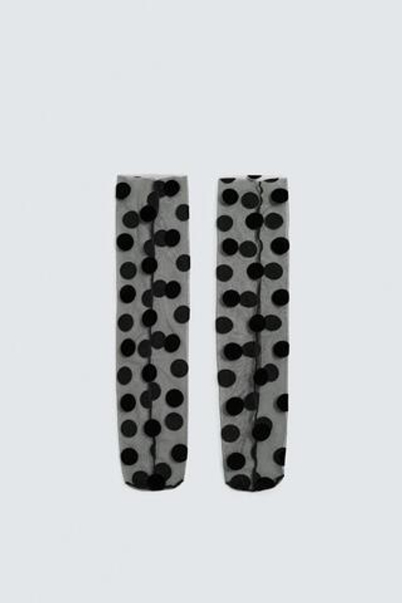 ZARA HARRY LAMBERT X DISNEY ВЫСОКИЕ НОСКИ В ГОРОШЕК, ЧЕРНЫЙ