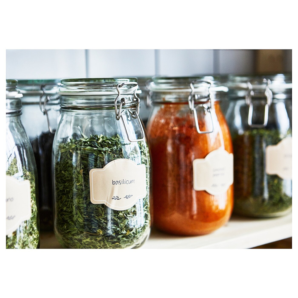 Банка для продуктов с крышкой IKEA KORKEN (КОРКЕН), Стекло, 1,8 л