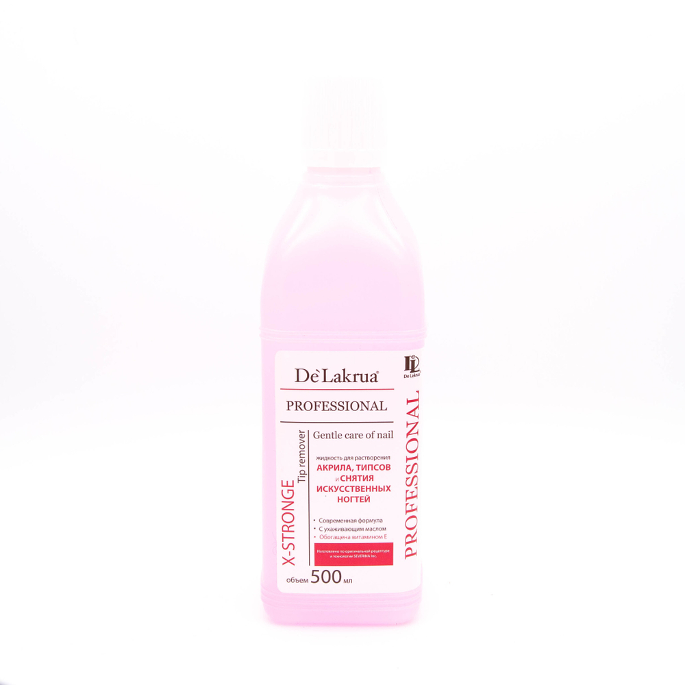 De Lakrua Stronge tip Remover Жидкость для растворения акрила и снятия искусственных ногтей, 0,5л
