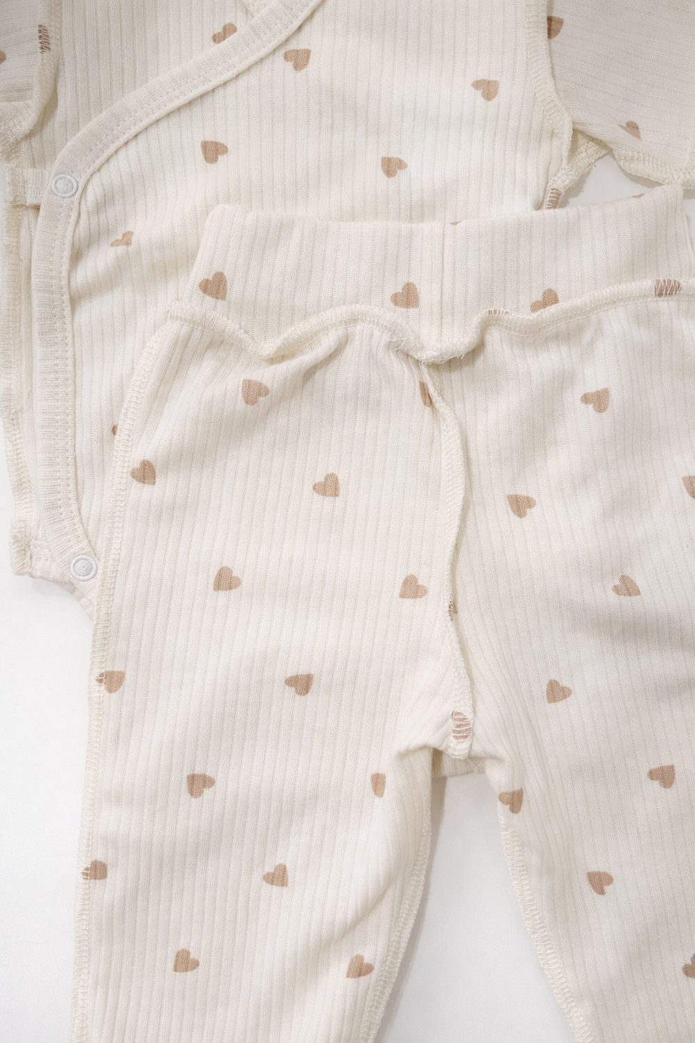 Боди кр.рукав и штанишки в рубчик, Сердечки