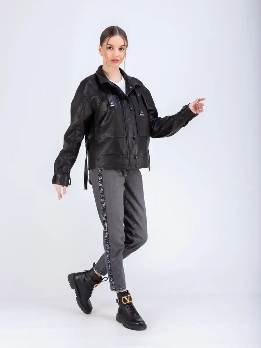 Куртка женская кожаная большие размеры