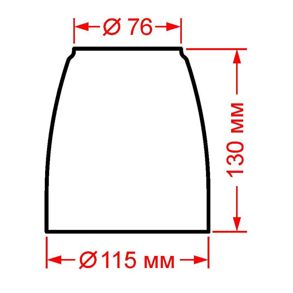 Чертеж рассеивателя 407/9 - размеры стекла судового светильника СС-407