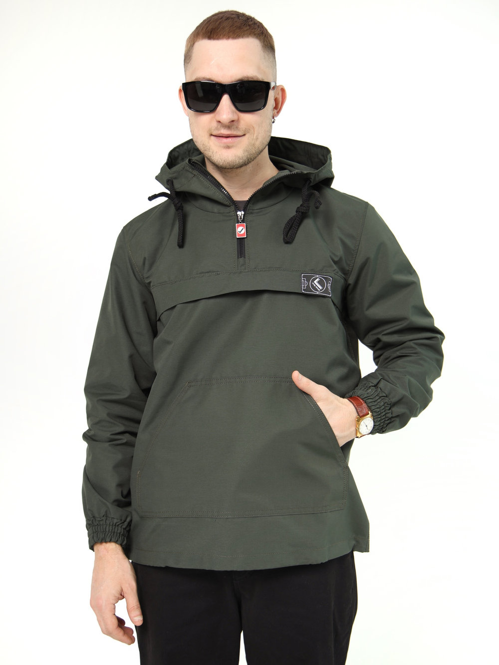 Анорак мужской без утеплителя темно-зеленый Город Горький