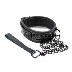 Ошейник с поводком Luxury fetish черный