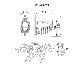 Светильник настенный 2*Е14 1031/09/02W хром Sofia Stilfort