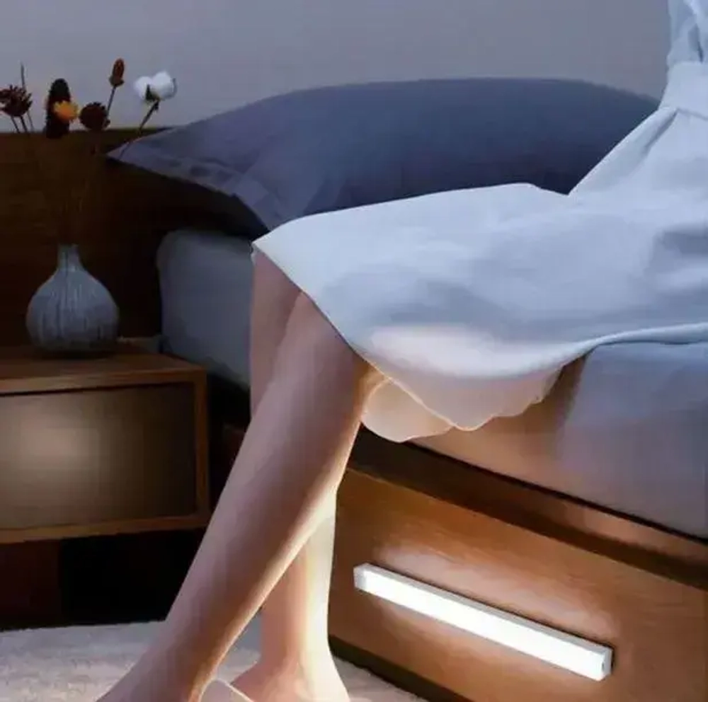 Светильник с датчиком движения IMPITER, холодный беспроводной светодиодный USB-ночник на аккумуляторе, перезаряжаемая LED лампа белый холодный, подсветка для кухни