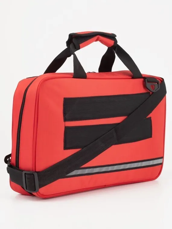 Сумка деловая на молнии, длинный ремень, цвет красный