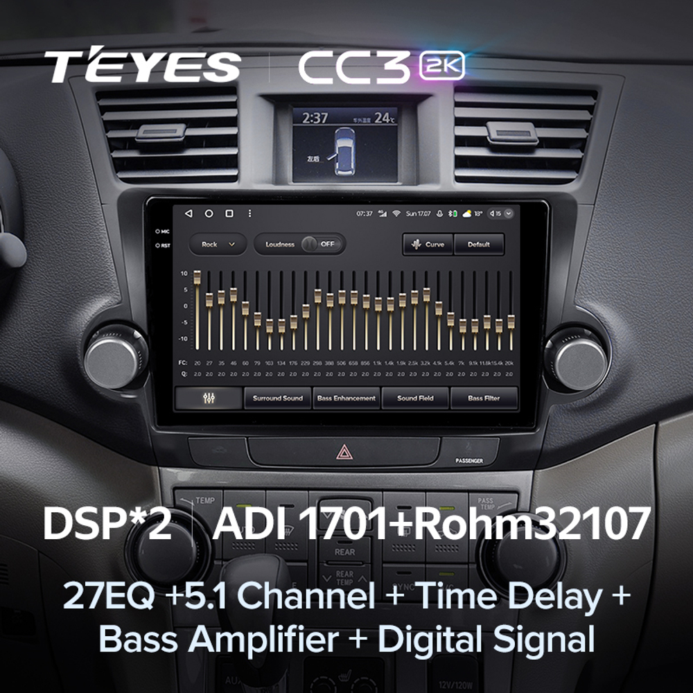Teyes CC3 2K 9"для Toyota Highlander 2007-2013